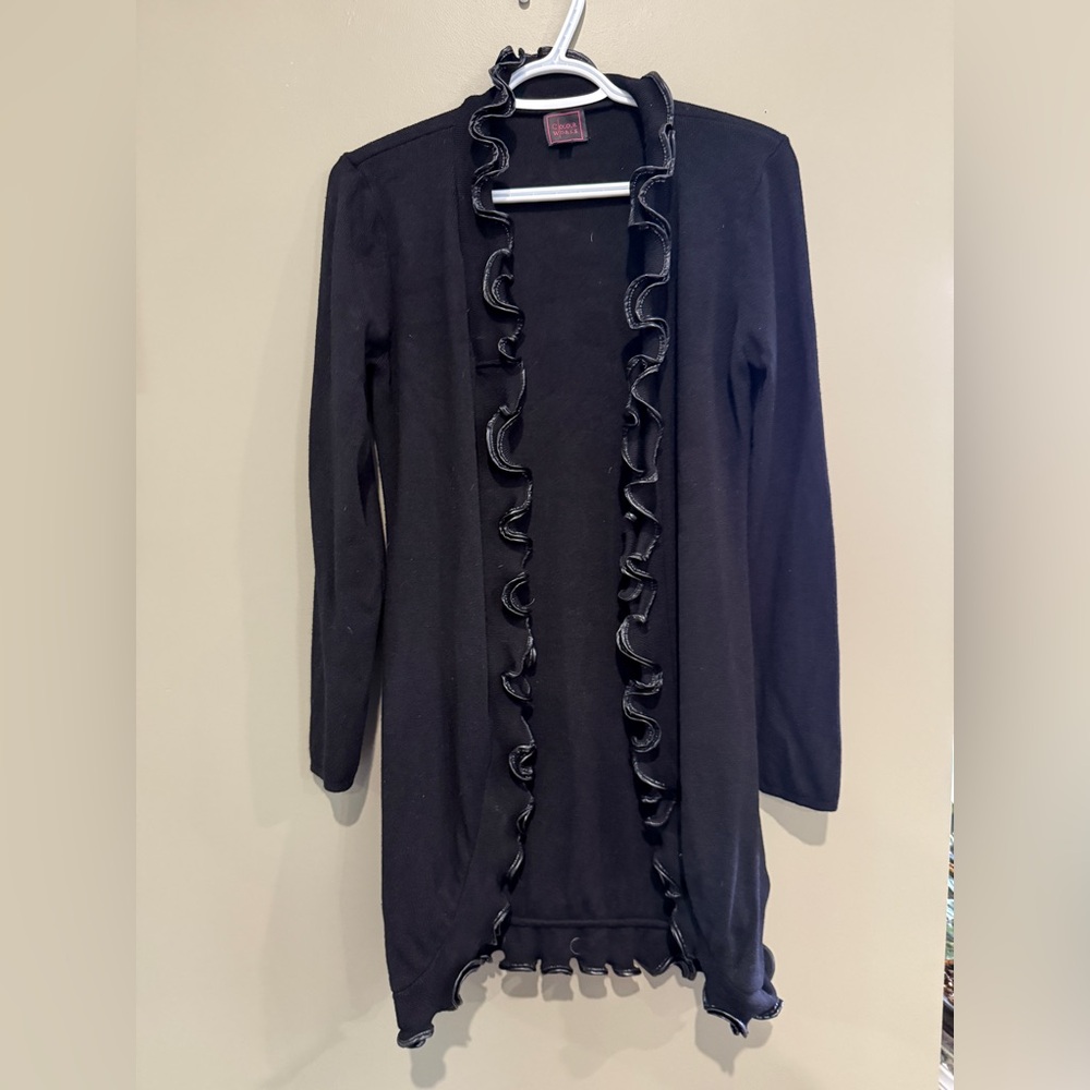 Black Ruffled Cardigan